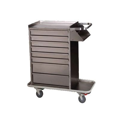 Buy Harloff Stainless Steel Eight Drawer Cast Cart