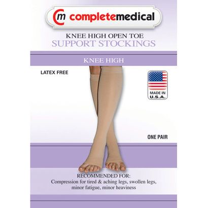 Buy Complete Medical Extra Firm Below Knee Open Toe 20-30 mmHg Compression  Stockings