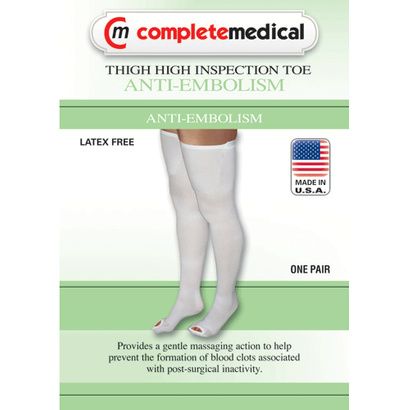 Buy Complete Medical Thigh High 15-20 mmHg Anti-Embolism Stockings With Inspection Toe