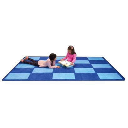 Buy Childrens Factory Checker Blue Rugs