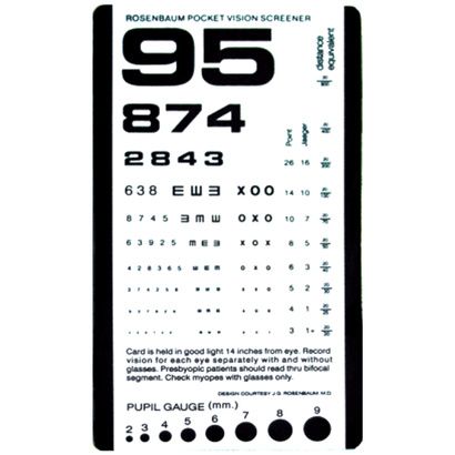 Buy Graham-Field Rosenbaum Pocket Vision Screener Card Eye Chart