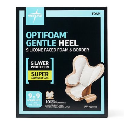 Buy Medline Optifoam Gentle Heel Silicone-Faced Foam Dressings