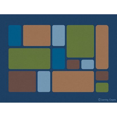 Buy Childrens Factory Learning Carpets Color Block Woodland Educational Rug