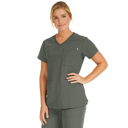 Buy Medline Berkeley Ave Women Stretch Fabric Tunic Scrub Top With Pockets Olive