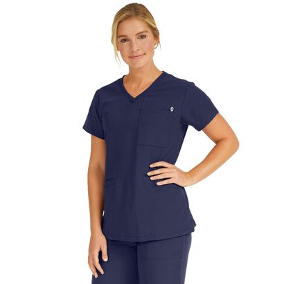 Buy Medline Berkeley Ave Women Stretch Fabric Tunic Scrub Top With Pockets Navy