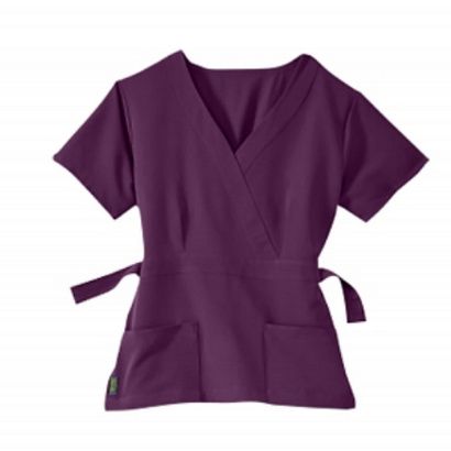 Buy Medline Park Ave Womens Stretch Fabric Mock Wrap Scrub Top - Eggplant