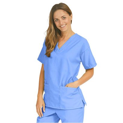 Buy Medline PerforMAX Ladies V-Neck Tunic Scrub Tops - Ceil Blue