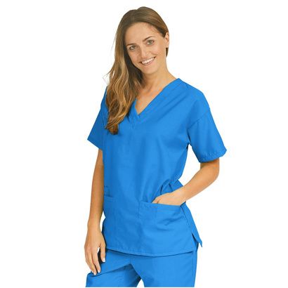 Buy Medline PerforMAX Ladies V-Neck Tunic Scrub Tops - Royal Blue