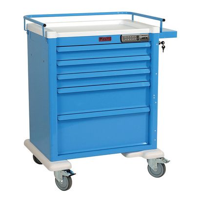 Buy Harloff Aluminum Universal Line Medium 5 Drawer Procedure Cart With Basic Electronic Pushbutton Lock