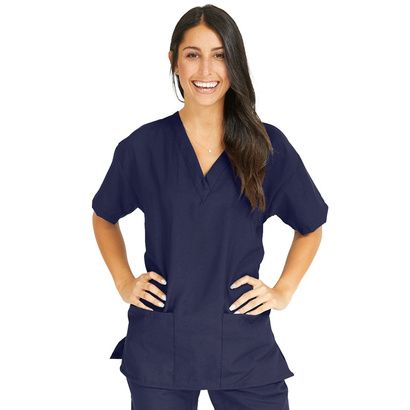 Buy Medline PerforMAX Ladies V-Neck Tunic Scrub Tops - Navy Blue