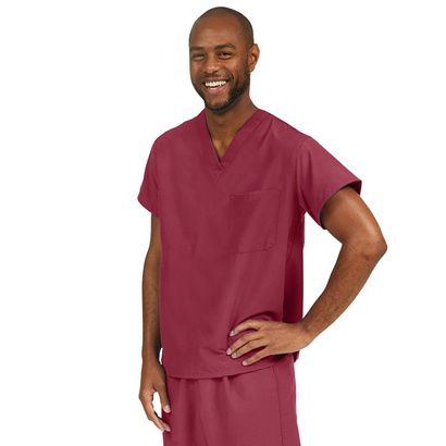 Buy Medline PerforMAX Unisex Reversible V-Neck Scrub Top with 2 Pockets - Wine