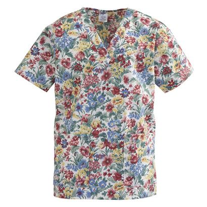 Buy Medline ComfortEase Ladies V-Neck Two-Pocket Scrub Tops - Spring Print