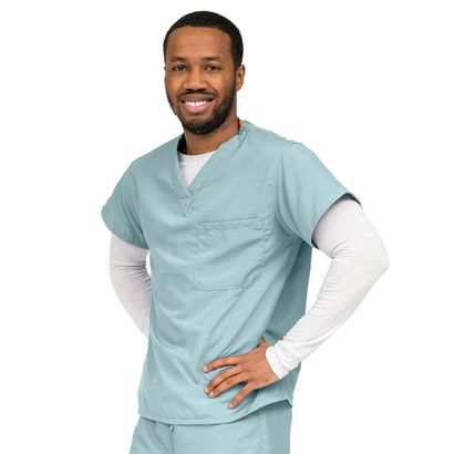 Buy Medline PerforMAX Unisex Reversible V-Neck Scrub Top with 2 Pockets - Misty Green