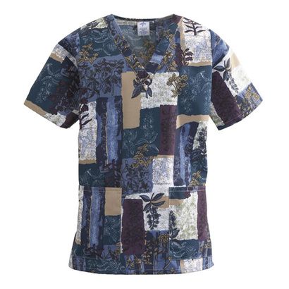 Buy Medline ComfortEase Ladies V-Neck Two-Pocket Scrub Tops - Indigo Collage