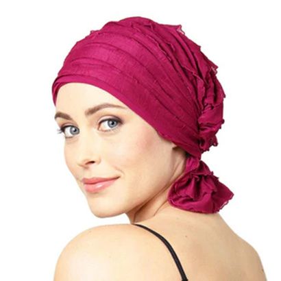 Buy Chemo Beanies Kathryn Magenta Ruffle