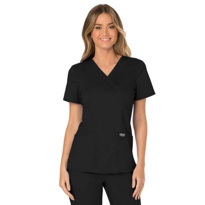 Buy Cherokee Women's Mock Wrap Solid Scrub Top