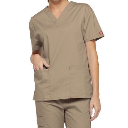 Buy Dickies Women's V-Neck Solid Scrub Top