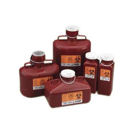 Medical Action Sharp Containers Rack Medical Action Biohazard Non Stackable Sharps Container with Locking Cap