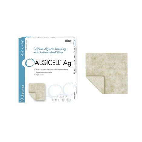 Algicell Ag Calcium Alginate Dressing with Antimicrobial Silver (Pad Size: 2" x 2", Amount: Box of 10)