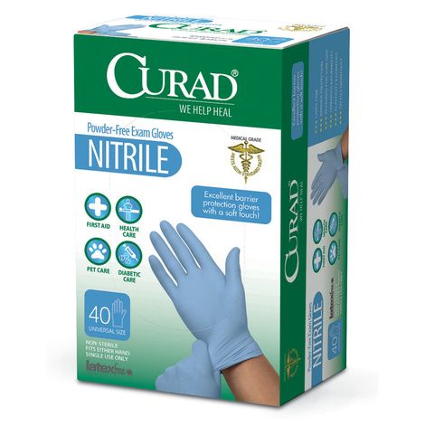 Curad nitrile exam gloves size Medium good