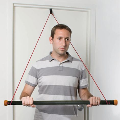 CanDo over door exercise bar and tubing, Green - medium