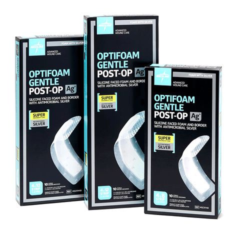 Medline Optifoam Gentle Ag Plus Post-Op Dressing Medline Optifoam Gentle Ag Plus Post-Op Dressing
