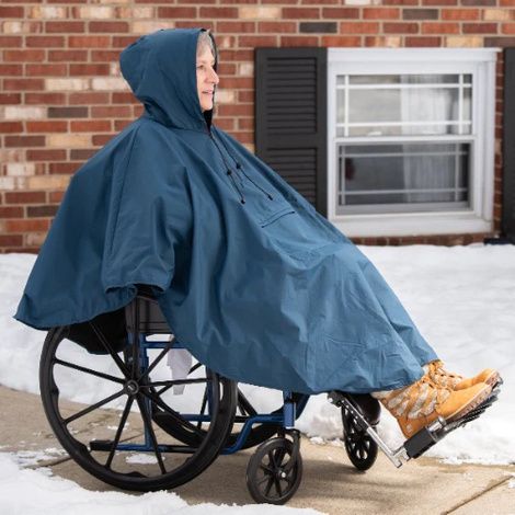 CareActive Premium Packable Wheelchair Poncho | Rain Poncho