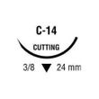 Medtronic Sofsilk Reverse Cutting Suture with Needle C-14