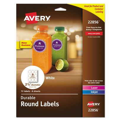 Buy Avery Durable White Round ID Labels with Sure Feed Technology
