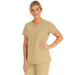 Medline Berkeley Ave Women Stretch Fabric Tunic Scrub Top With Pockets Khaki
