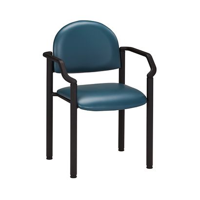 Buy Clinton Black Frame Side Chair with Arms and Wall Guard