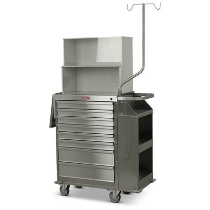 Buy Harloff Stainless Steel Eight Drawer Cast Cart with Top Compartment And Deluxe Package