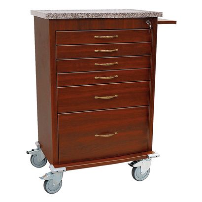 Buy Harloff Wood Vinyl Six Drawer Treatment Cart